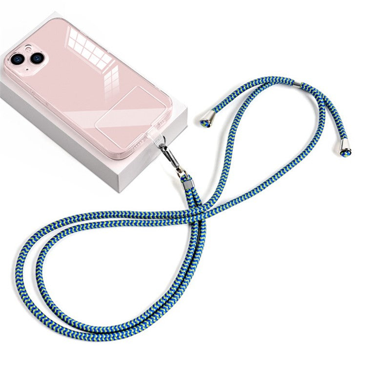 Neck Cell Phone Lanyard 6mm Nylon Adjustable Phone Strap Crossbody with Pad - Blue Green / Wave Pattern