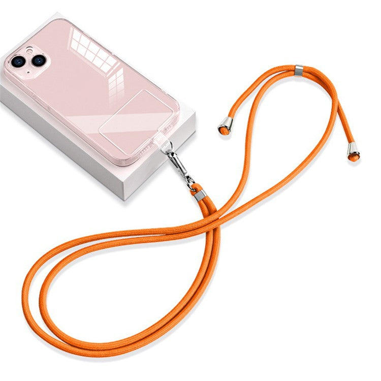 Neck Cell Phone Lanyard 6mm Nylon Adjustable Phone Strap Crossbody with Pad - Orange