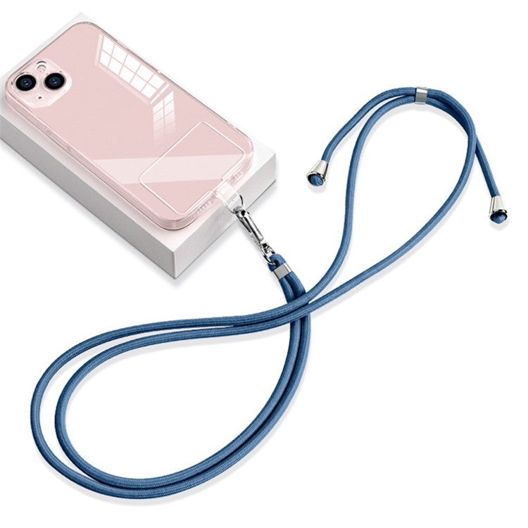 Neck Cell Phone Lanyard 6mm Nylon Adjustable Phone Strap Crossbody with Pad - Ink Blue