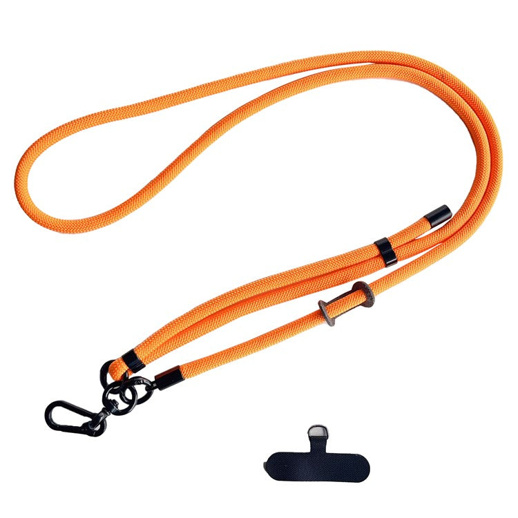 7mm Phone Lanyard Adjustable Nylon Neck Strap with Tether Tab - Orange