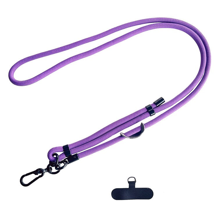 7mm Phone Lanyard Adjustable Nylon Neck Strap with Tether Tab - Dark Purple