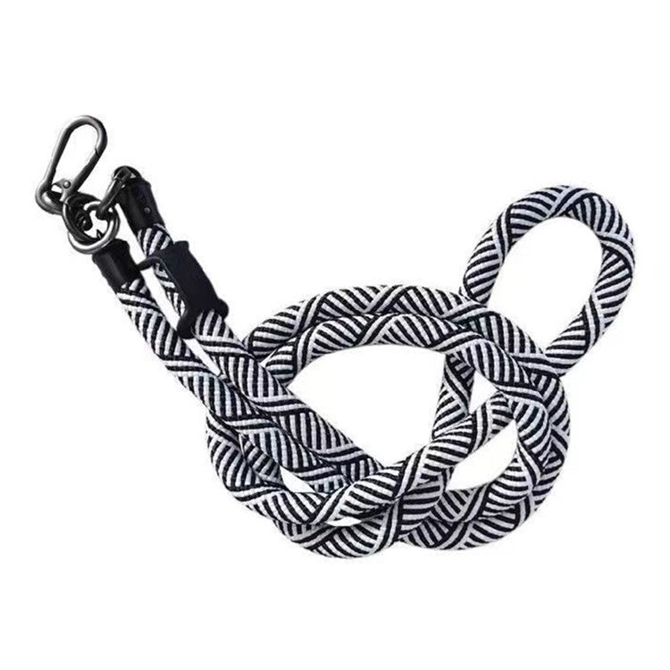 B Style 8mm Phone Lanyard Universal Crossbody Strap with Tether Tab - Black+White