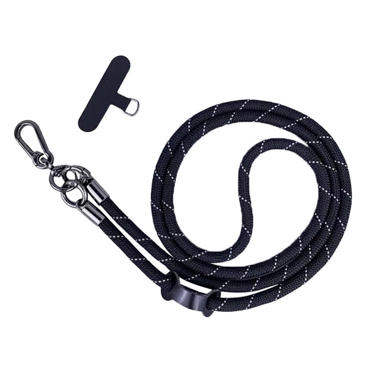 B Style 8mm Phone Lanyard Universal Crossbody Strap with Tether Tab - Black+Grey