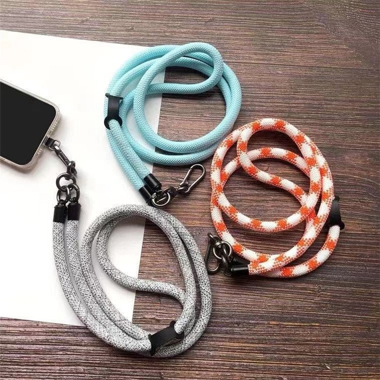 B Style 8mm Phone Lanyard Universal Crossbody Strap with Tether Tab - Black+Grey