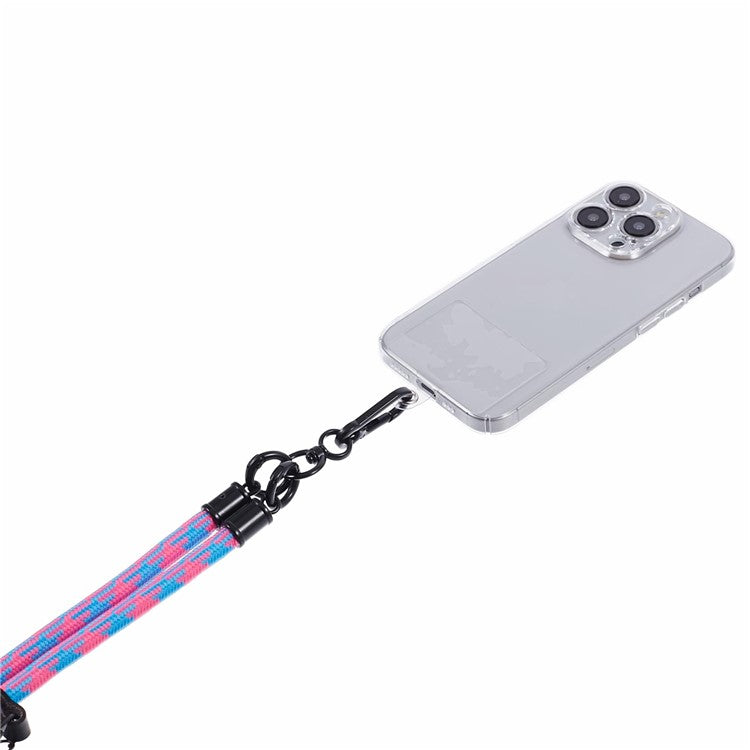 Cell Phone Strap 8mm Thickness Anti-Theft Adjustable Nylon Neck Lanyard with Clear Patch - Style A