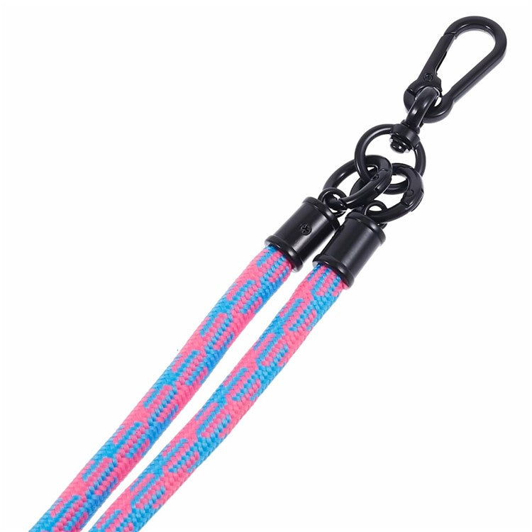 Cell Phone Strap 8mm Thickness Anti-Theft Adjustable Nylon Neck Lanyard with Clear Patch - Style A