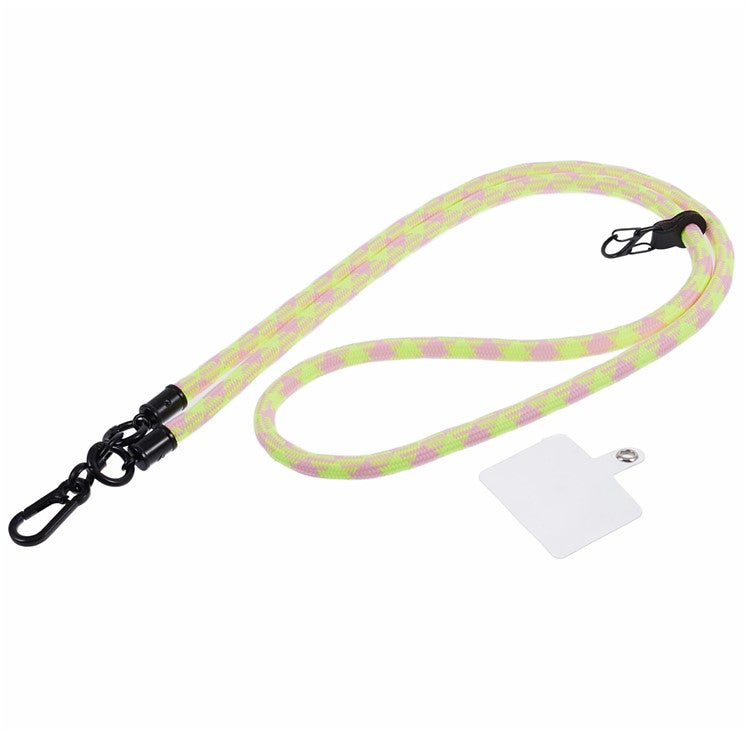 Cell Phone Strap 8mm Thickness Anti-Theft Adjustable Nylon Neck Lanyard with Clear Patch - Style B