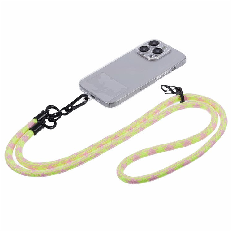 Cell Phone Strap 8mm Thickness Anti-Theft Adjustable Nylon Neck Lanyard with Clear Patch - Style B