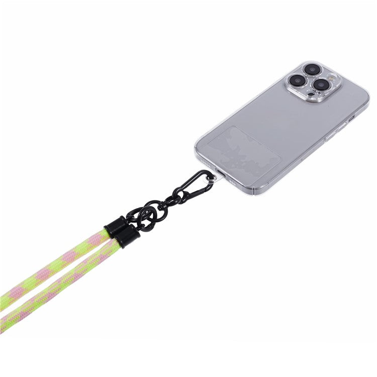 Cell Phone Strap 8mm Thickness Anti-Theft Adjustable Nylon Neck Lanyard with Clear Patch - Style B