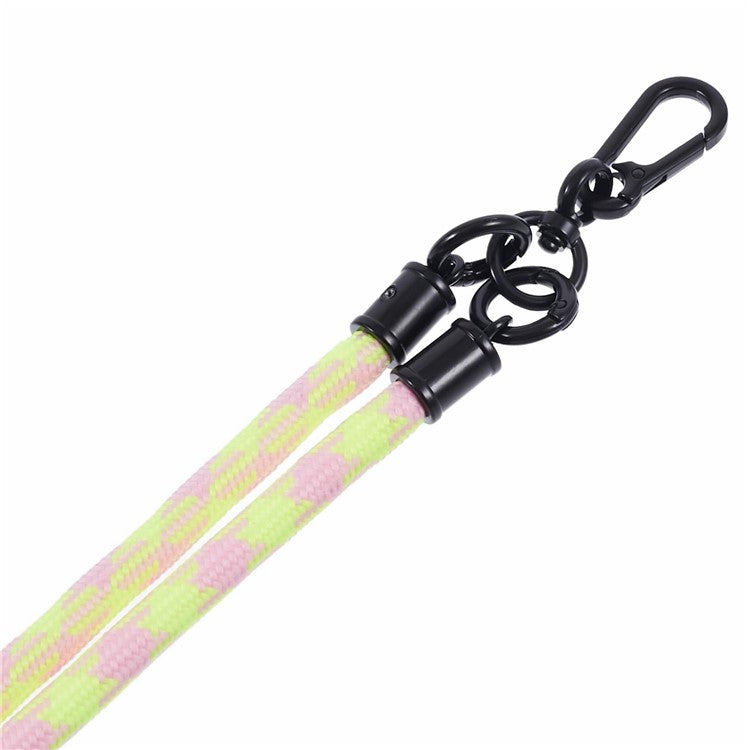 Cell Phone Strap 8mm Thickness Anti-Theft Adjustable Nylon Neck Lanyard with Clear Patch - Style B