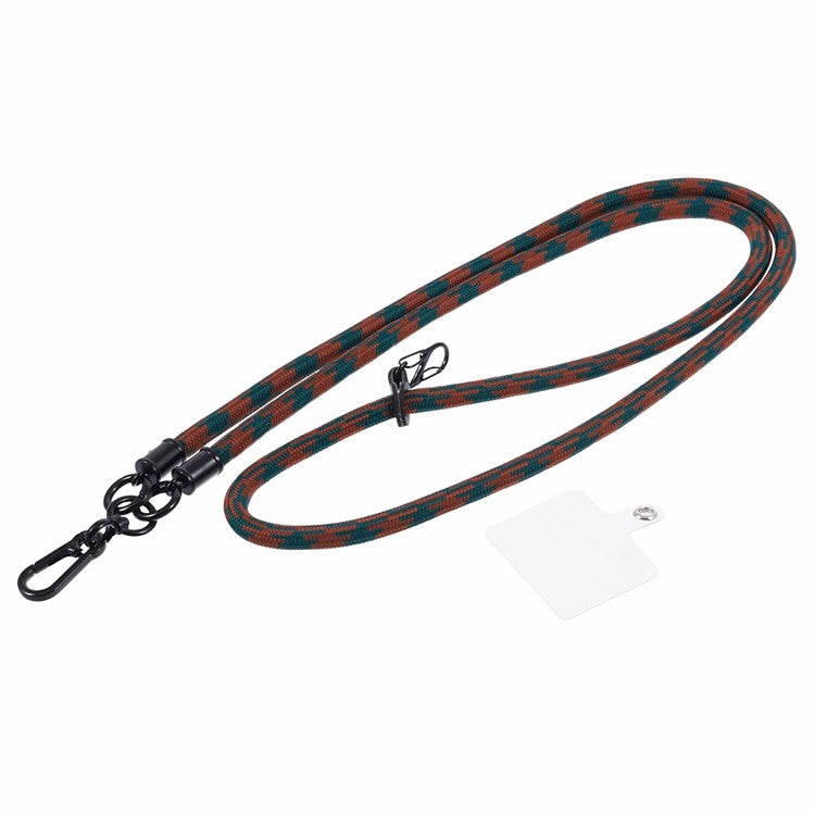 Cell Phone Strap 8mm Thickness Anti-Theft Adjustable Nylon Neck Lanyard with Clear Patch - Style C