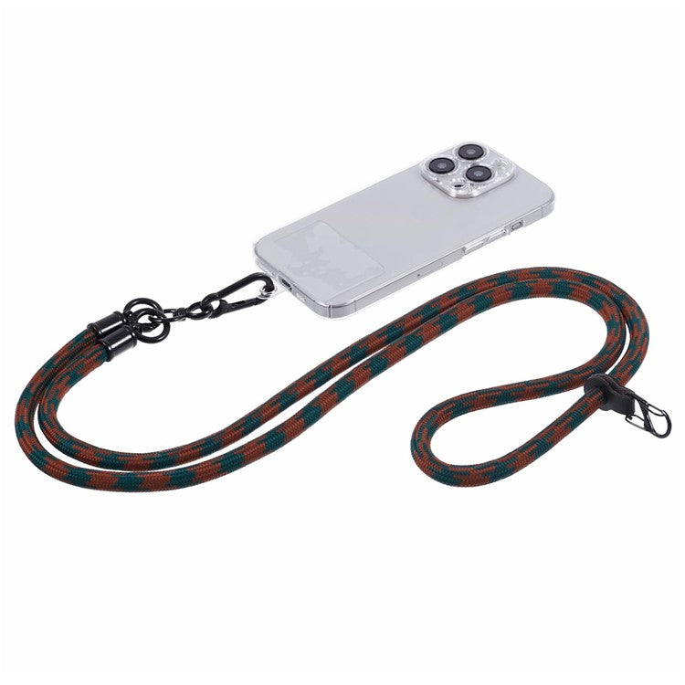 Cell Phone Strap 8mm Thickness Anti-Theft Adjustable Nylon Neck Lanyard with Clear Patch - Style C