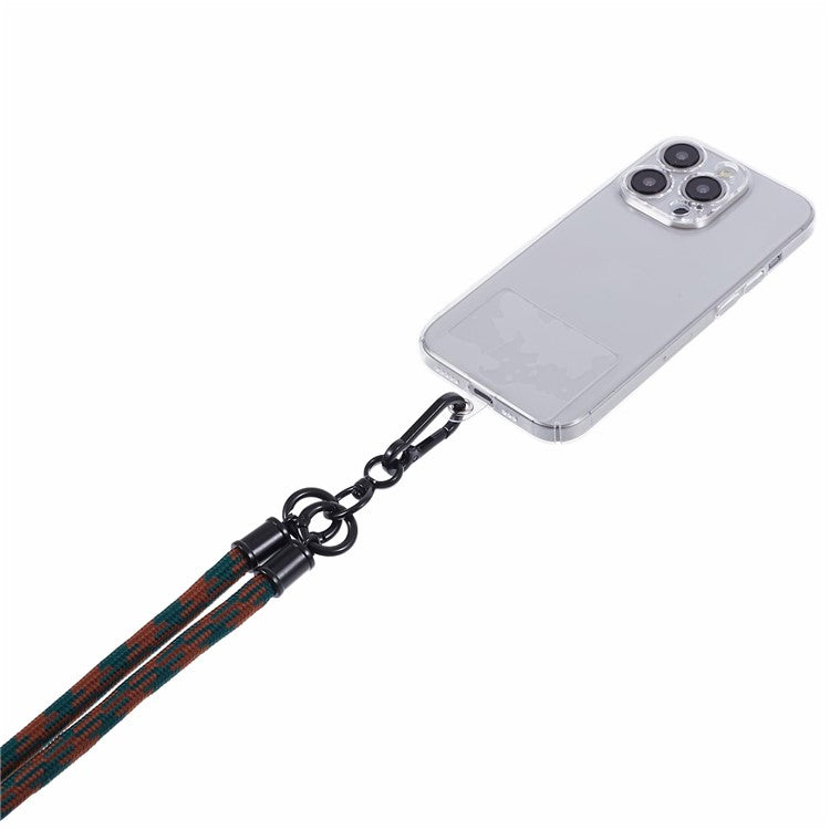 Cell Phone Strap 8mm Thickness Anti-Theft Adjustable Nylon Neck Lanyard with Clear Patch - Style C