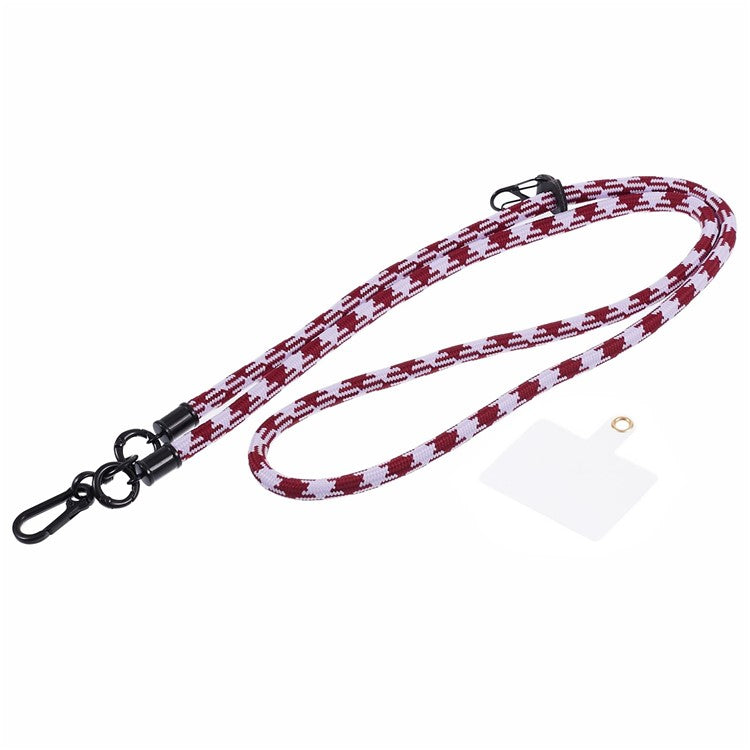 Cell Phone Strap 8mm Thickness Anti-Theft Adjustable Nylon Neck Lanyard with Clear Patch - Style D