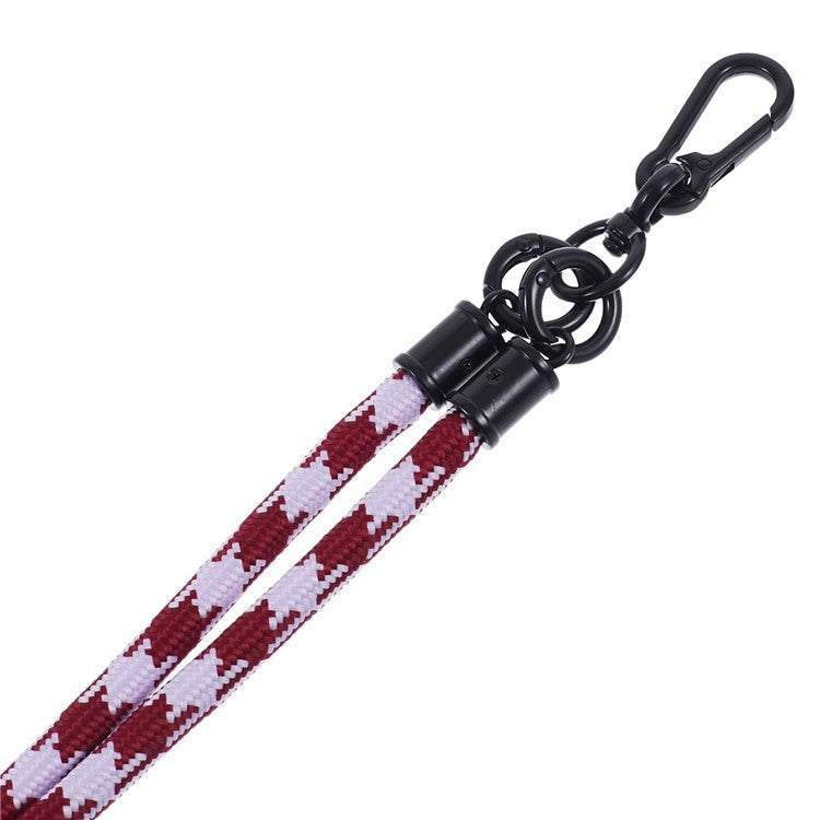 Cell Phone Strap 8mm Thickness Anti-Theft Adjustable Nylon Neck Lanyard with Clear Patch - Style D