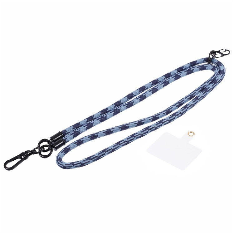 Cell Phone Strap 8mm Thickness Anti-Theft Adjustable Nylon Neck Lanyard with Clear Patch - Style F