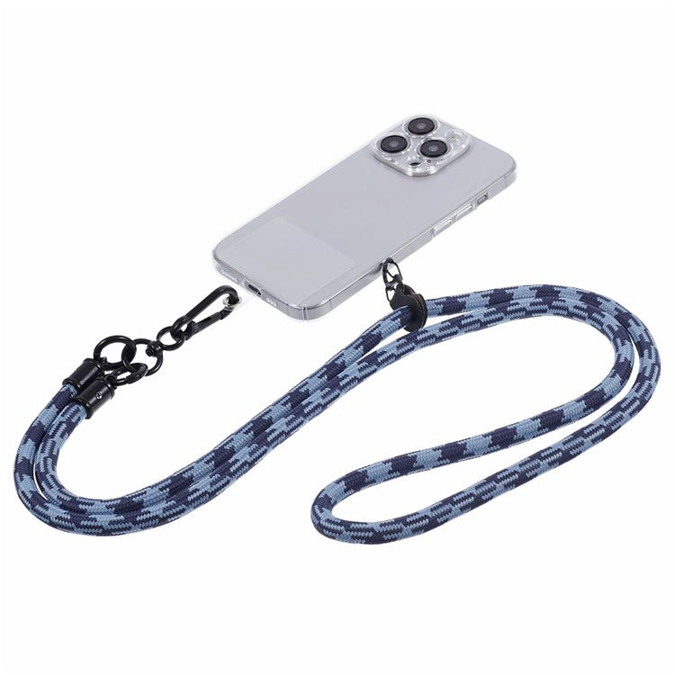 Cell Phone Strap 8mm Thickness Anti-Theft Adjustable Nylon Neck Lanyard with Clear Patch - Style F