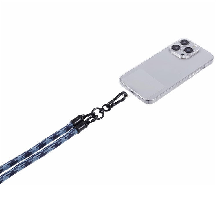 Cell Phone Strap 8mm Thickness Anti-Theft Adjustable Nylon Neck Lanyard with Clear Patch - Style F