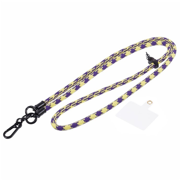 Cell Phone Strap 8mm Thickness Anti-Theft Adjustable Nylon Neck Lanyard with Clear Patch - Style G