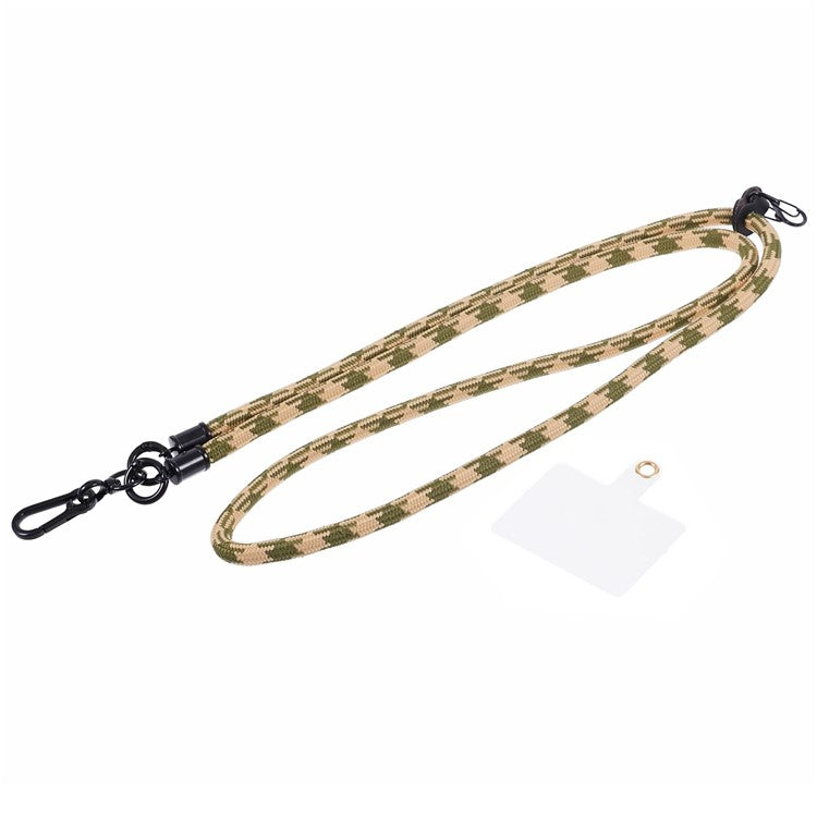 Cell Phone Strap 8mm Thickness Anti-Theft Adjustable Nylon Neck Lanyard with Clear Patch - Style H