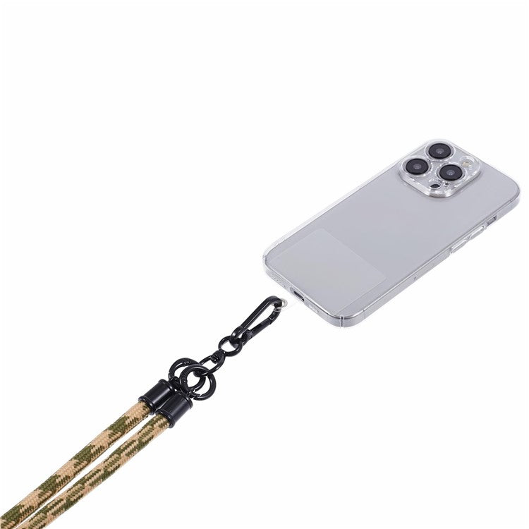 Cell Phone Strap 8mm Thickness Anti-Theft Adjustable Nylon Neck Lanyard with Clear Patch - Style H