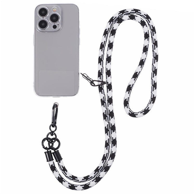 Cell Phone Strap 8mm Thickness Anti-Theft Adjustable Nylon Neck Lanyard with Clear Patch - Style I