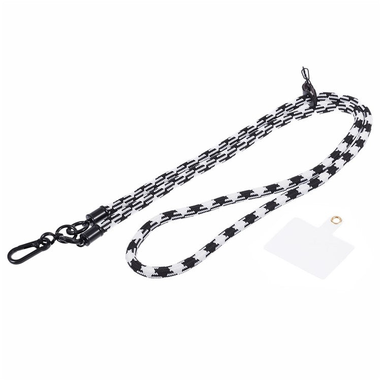 Cell Phone Strap 8mm Thickness Anti-Theft Adjustable Nylon Neck Lanyard with Clear Patch - Style I