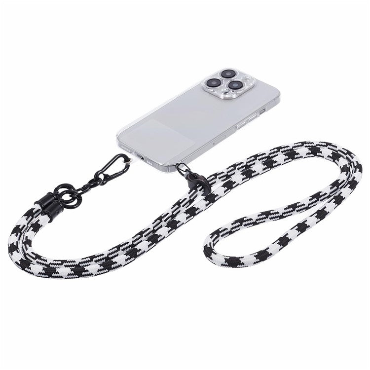 Cell Phone Strap 8mm Thickness Anti-Theft Adjustable Nylon Neck Lanyard with Clear Patch - Style I