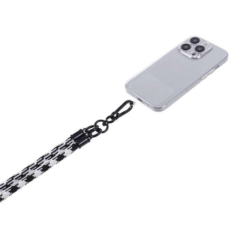 Cell Phone Strap 8mm Thickness Anti-Theft Adjustable Nylon Neck Lanyard with Clear Patch - Style I