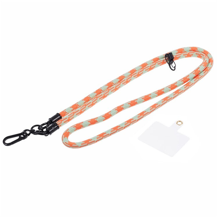 Cell Phone Strap 8mm Thickness Anti-Theft Adjustable Nylon Neck Lanyard with Clear Patch - Style J