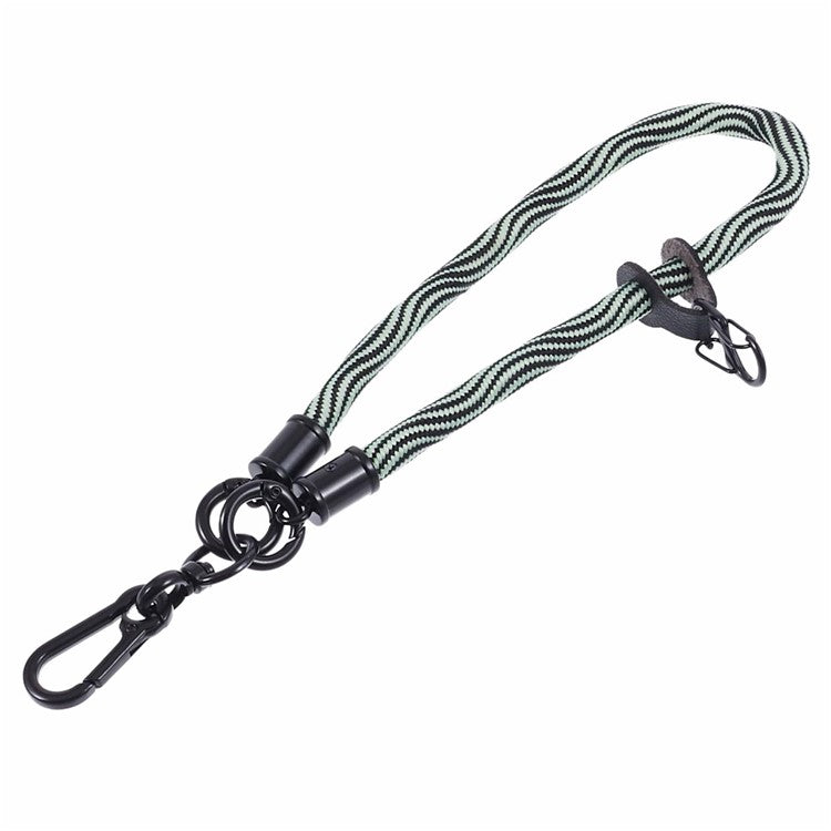 8mm 30cm S-Texture Hand Wrist Strap Short Lanyard Strap with Patch for Mobile Phone Keys Camera - Green