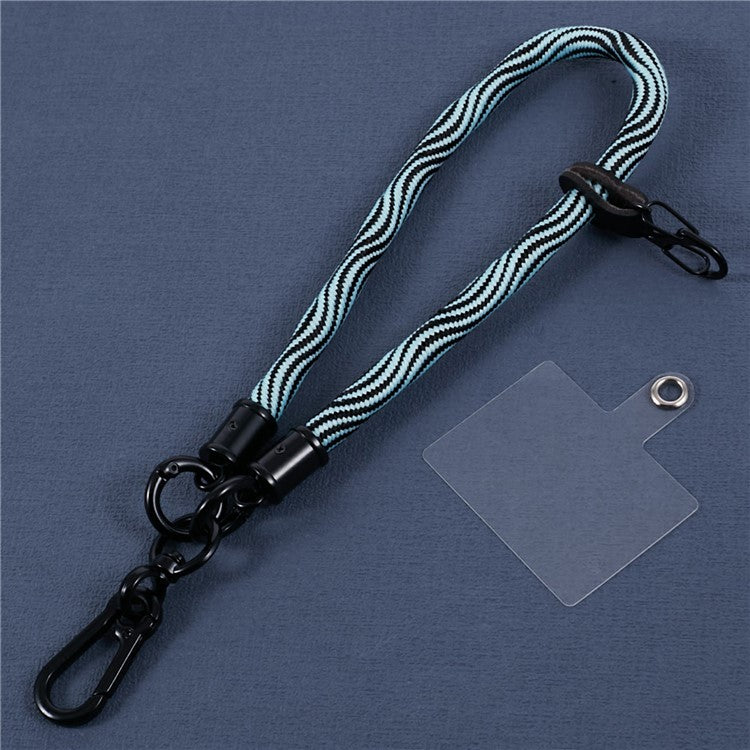 8mm 30cm S-Texture Hand Wrist Strap Short Lanyard Strap with Patch for Mobile Phone Keys Camera - Green