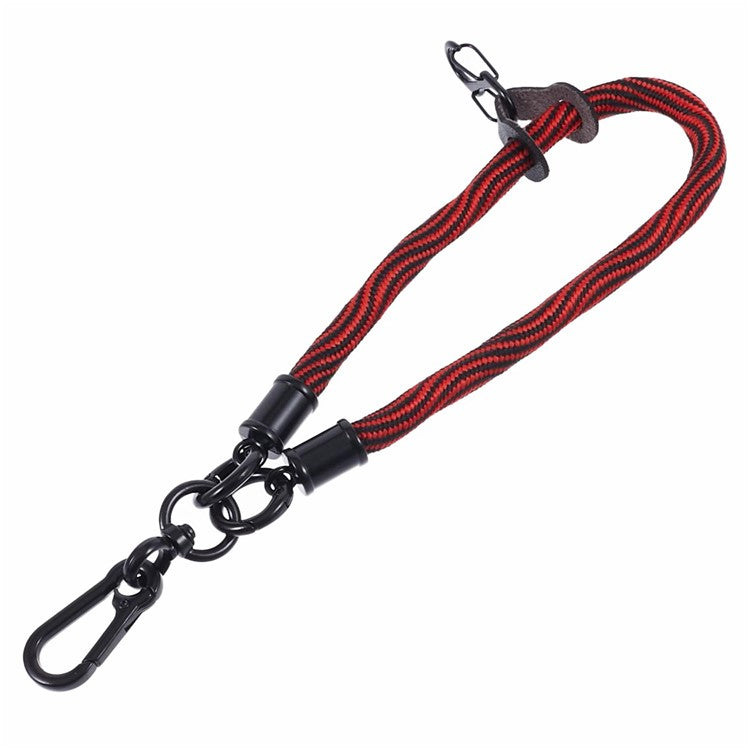 8mm 30cm S-Texture Hand Wrist Strap Short Lanyard Strap with Patch for Mobile Phone Keys Camera - Red