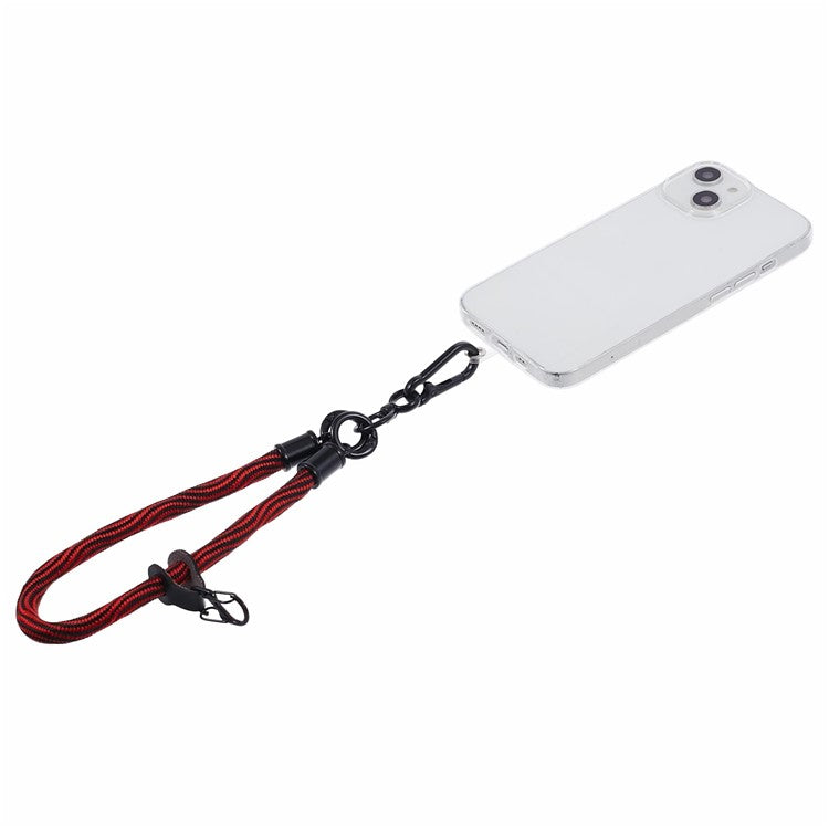 8mm 30cm S-Texture Hand Wrist Strap Short Lanyard Strap with Patch for Mobile Phone Keys Camera - Red