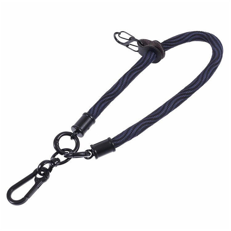 8mm 30cm S-Texture Hand Wrist Strap Short Lanyard Strap with Patch for Mobile Phone Keys Camera - Black