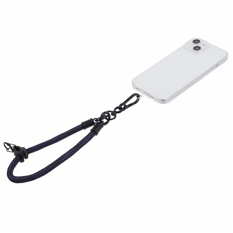 8mm 30cm S-Texture Hand Wrist Strap Short Lanyard Strap with Patch for Mobile Phone Keys Camera - Black