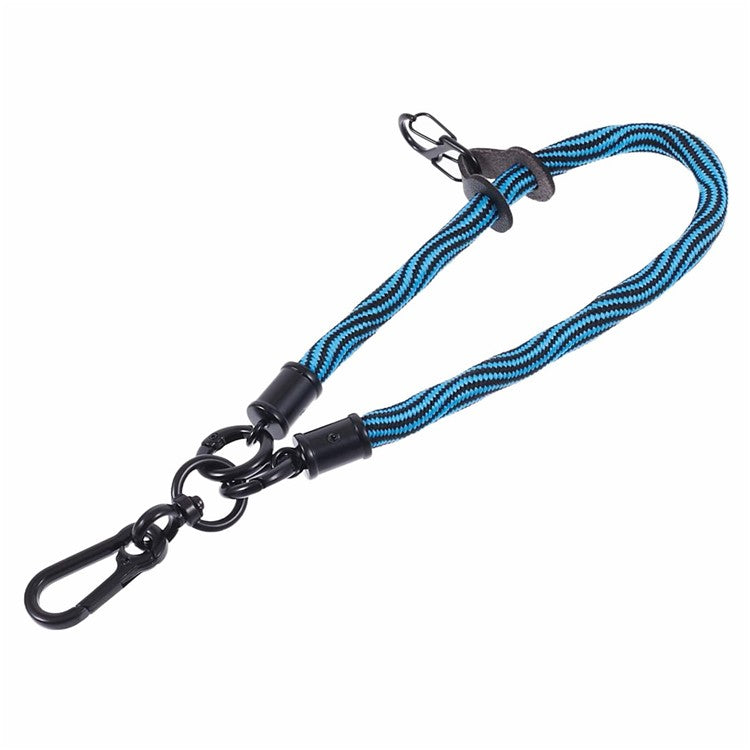 8mm 30cm S-Texture Hand Wrist Strap Short Lanyard Strap with Patch for Mobile Phone Keys Camera - Blue