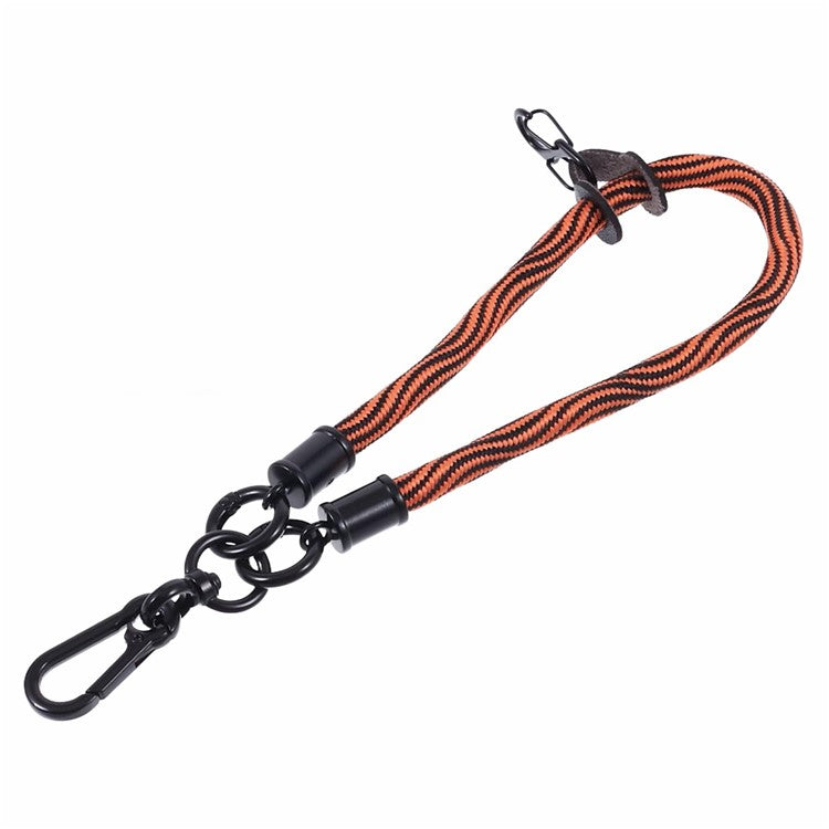 8mm 30cm S-Texture Hand Wrist Strap Short Lanyard Strap with Patch for Mobile Phone Keys Camera - Orange