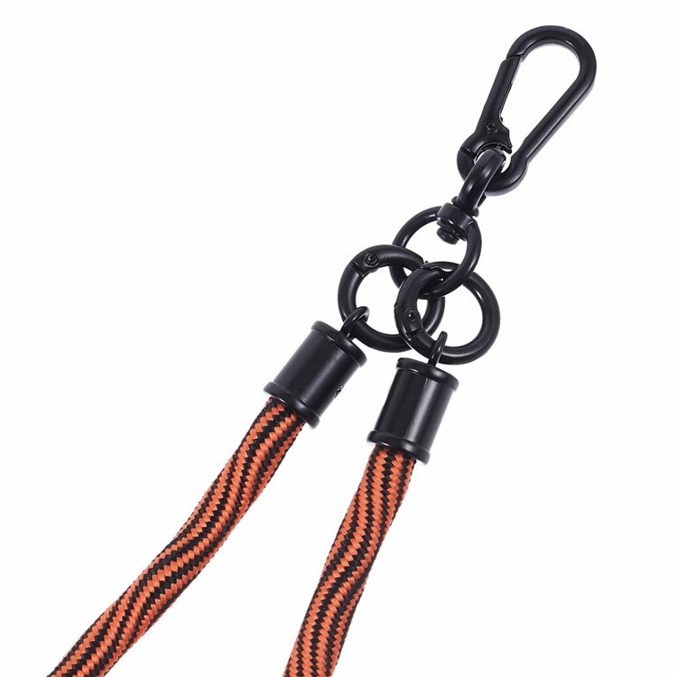 8mm 30cm S-Texture Hand Wrist Strap Short Lanyard Strap with Patch for Mobile Phone Keys Camera - Orange