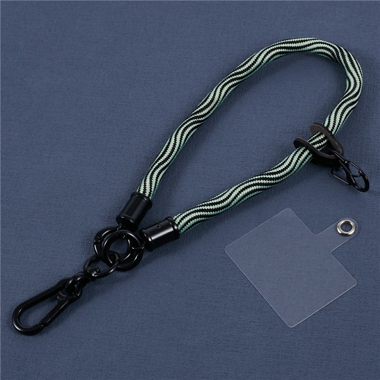 8mm 30cm S-Texture Hand Wrist Strap Short Lanyard Strap with Patch for Mobile Phone Keys Camera - Mint Green