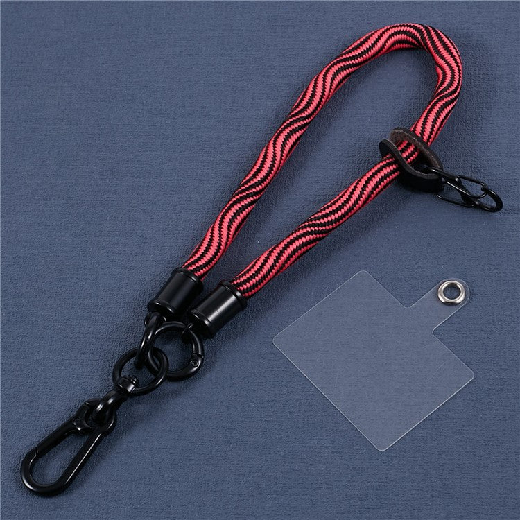 8mm 30cm S-Texture Hand Wrist Strap Short Lanyard Strap with Patch for Mobile Phone Keys Camera - Rose