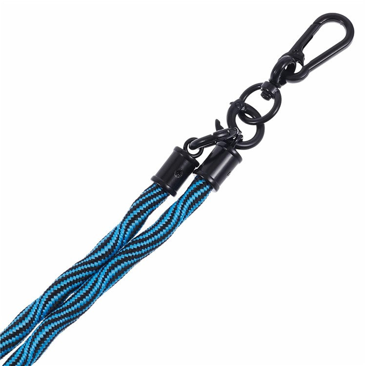 8mm Universal Phone Lanyard Strap S-Texture Neck Strap Rope with Patch - Blue