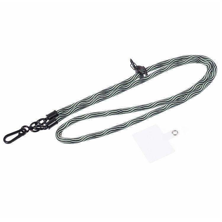 8mm Universal Phone Lanyard Strap S-Texture Neck Strap Rope with Patch - Green