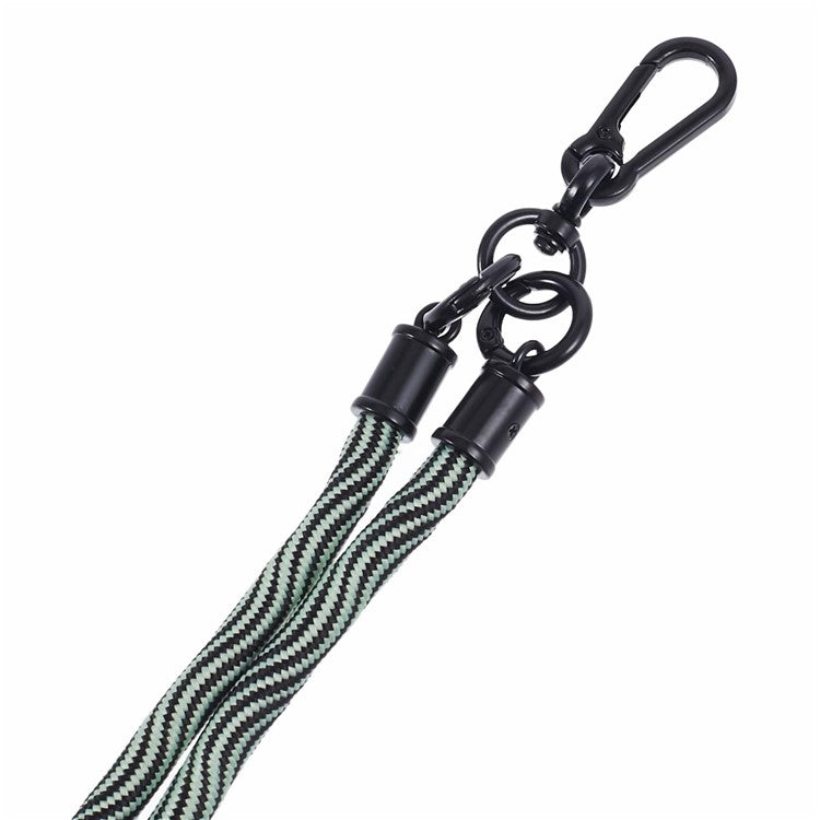 8mm Universal Phone Lanyard Strap S-Texture Neck Strap Rope with Patch - Green