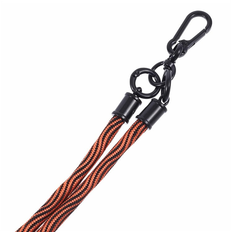 8mm Universal Phone Lanyard Strap S-Texture Neck Strap Rope with Patch - Orange