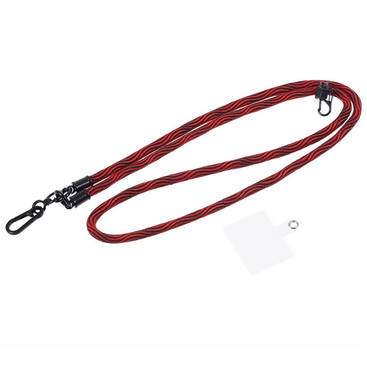 8mm Universal Phone Lanyard Strap S-Texture Neck Strap Rope with Patch - Red