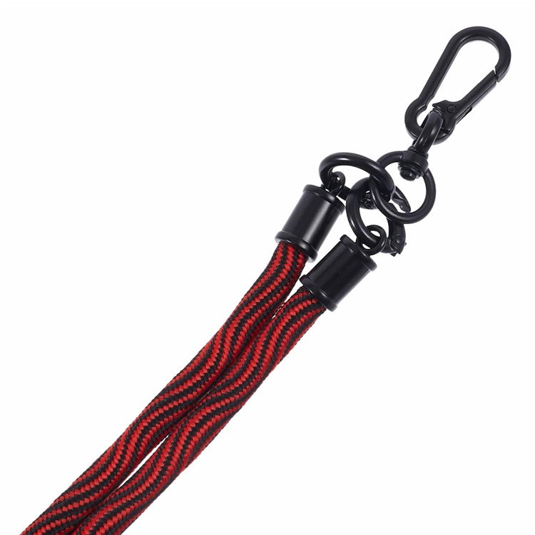 8mm Universal Phone Lanyard Strap S-Texture Neck Strap Rope with Patch - Red