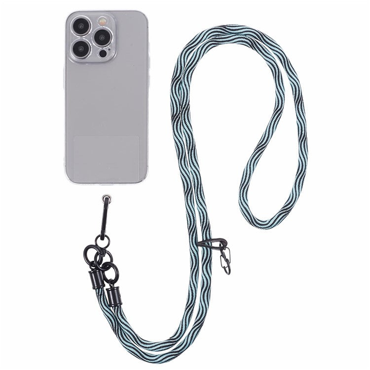 8mm Universal Phone Lanyard Strap S-Texture Neck Strap Rope with Patch - Mint Green