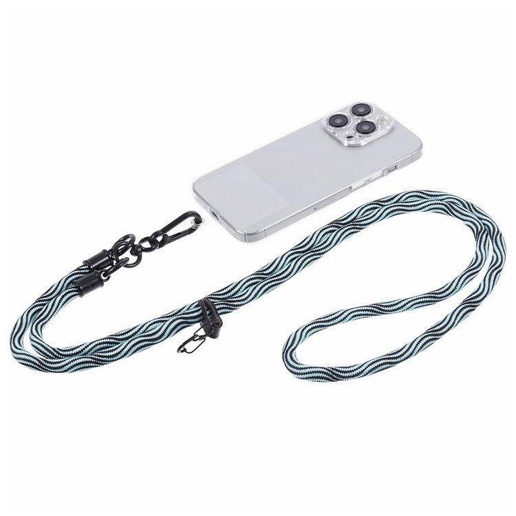 8mm Universal Phone Lanyard Strap S-Texture Neck Strap Rope with Patch - Mint Green