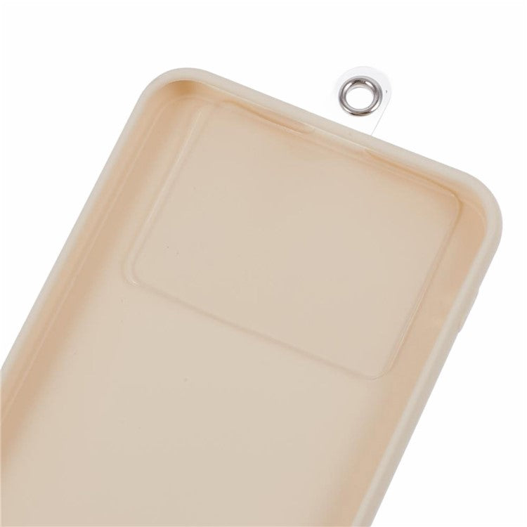 Style A Solid Color Phone Strap 10mm Crossbody Nylon Phone Charm with Clear Patch - White